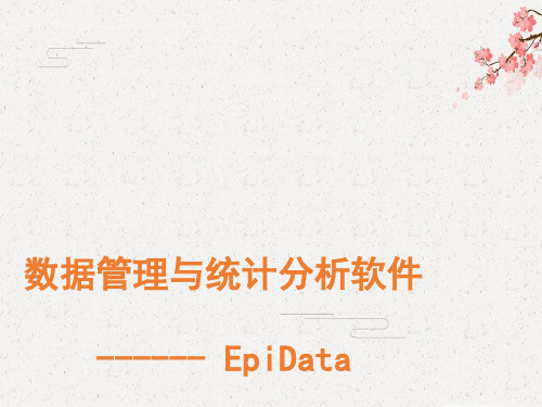 【流行病学】epidata课件