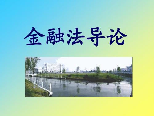 第一章  金融法导论