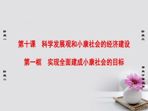 高中政治第4单元第10课科学发展观和小康社会的经济建设第1框实现全面建成小康社会的目标课件新人教必修1