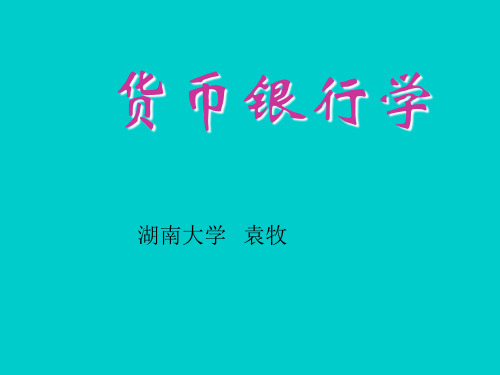 金融保险-湖南大学货币银行学1 精品