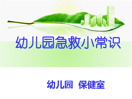 幼儿园急救的护理知识ppt课件