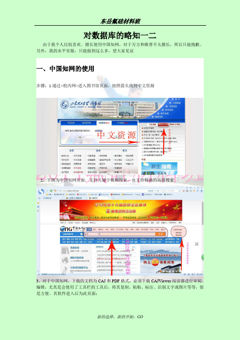 中文数据库使用简介