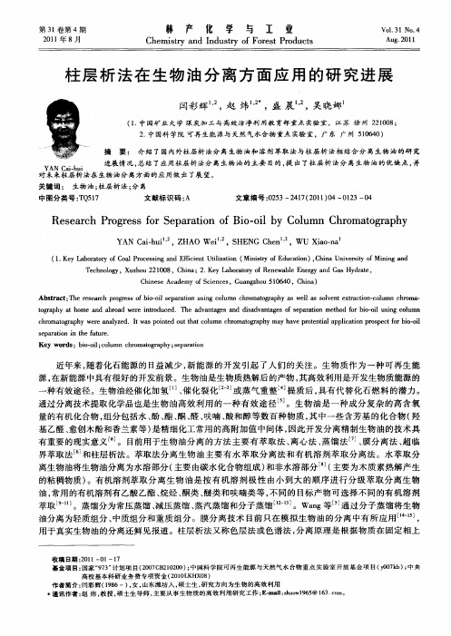 柱层析法在生物油分离方面应用的研究进展