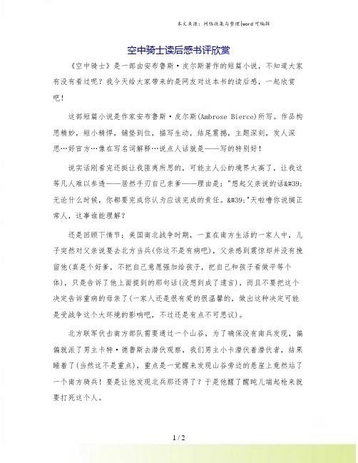 空中骑士读后感书评欣赏.doc
