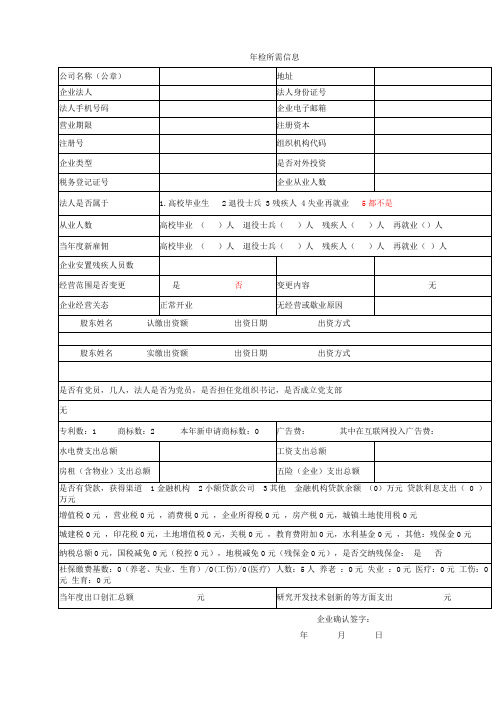 工商年报