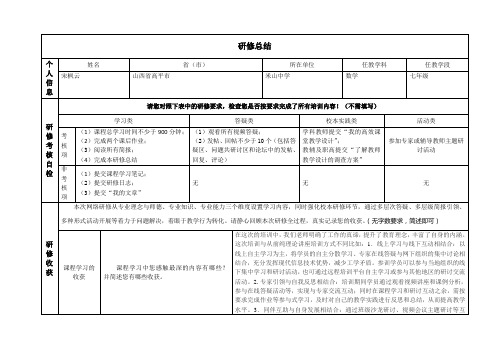 2014山西初中学科及教辅研修总结(宋枫云)