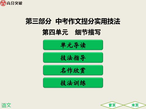 2019广东中考作文提分实用技法  第四单元   细节描写
