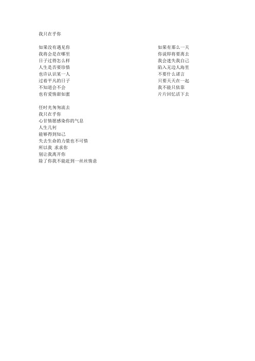 我只在乎你