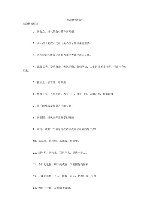 欢迎横幅标语