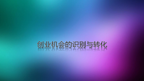 创业机会的识别与转化ppt课件