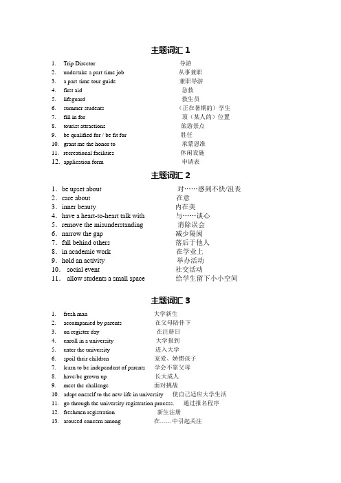 英语写作主题词汇归纳