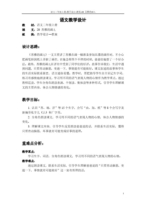 20 苏雅的画儿_教案