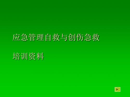 煤矿事故隐患排查治理和应急管理自救与创伤急救PPT课件