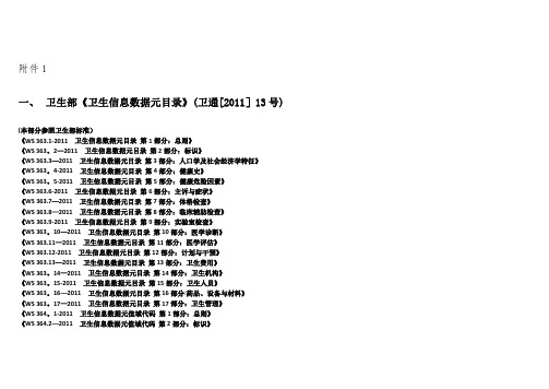 卫生元数据标准