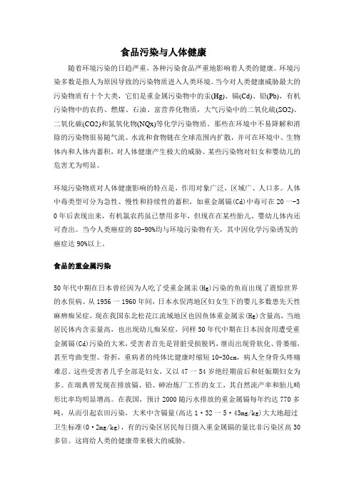 食品污染与人体健康