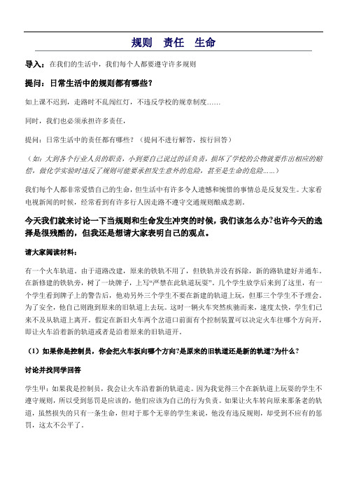 规则责任生命 教案
