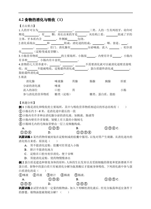 4.2食物的消化与吸收(1)