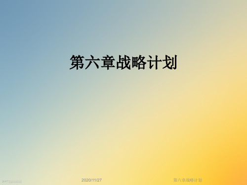 第六章战略计划