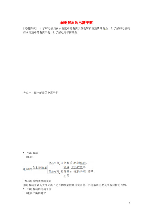 高三化学一轮复习 (梳理构建知识模型+递进题组专练+深度易错反思归纳)弱电解质的电离平衡考点全归纳