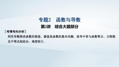2019届高考数学专题2函数与导数第2讲综合大题部分课件