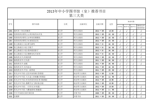 2013年中小学图书馆(室)推荐书目3-3