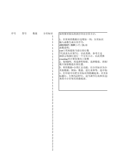 EXCEL分页小计实用技巧