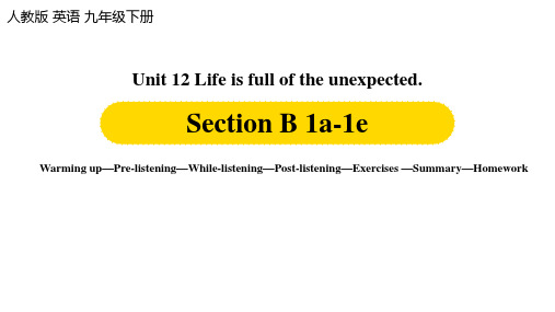 人教版英语九年级下册PPT课件Unit12第4课时(SectionB1a-1e)