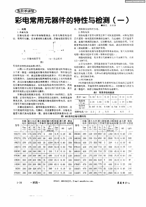 彩电常用元器件的特性与检测(一)
