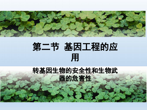 高中生物第一章基因工程第2节基因工程的应用课件苏教版选修