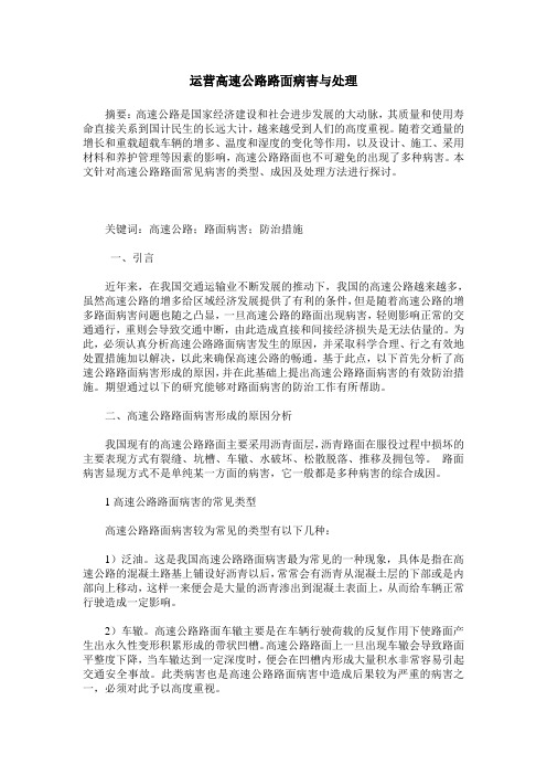 运营高速公路路面病害与处理