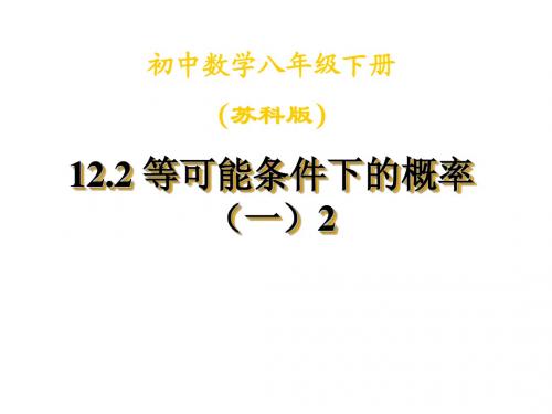 苏教版八下12.2等可能条件下的概率(一)2课件