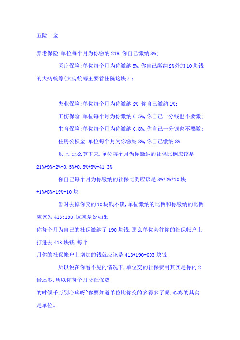 五险一金说明文档