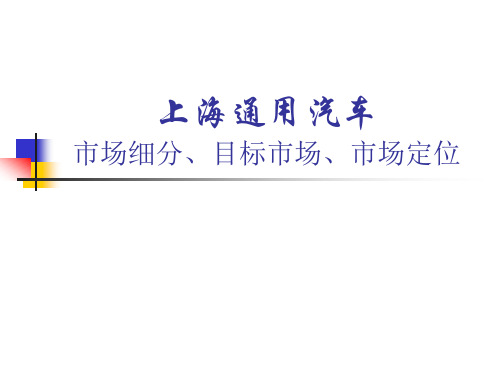 6.1 上海大众：市场细分、目标市场、市场定位-案例