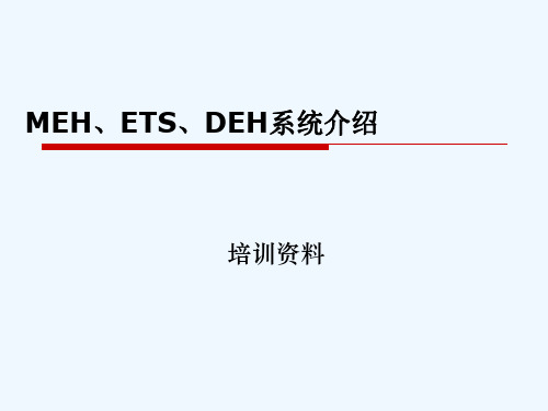MEH、ETS、DEH系统介绍