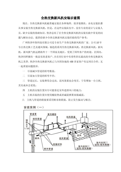 全热交换新风机安装示意图