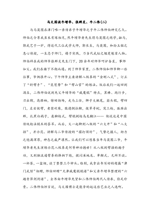 马文国谈牛增华、张群炎、牛二伟(二)讲解