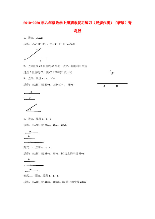 2019-2020年八年级数学上册期末复习练习(尺规作图)(新版)青岛版