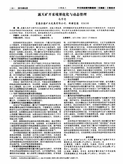 露天矿开采境界优化与动态管理