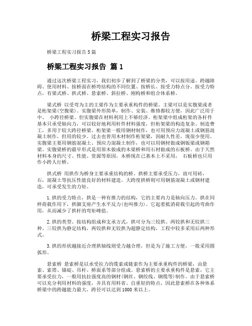 桥梁工程实习报告