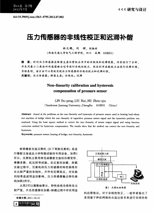 玉力传感器的非线性校正和迟滞补偿