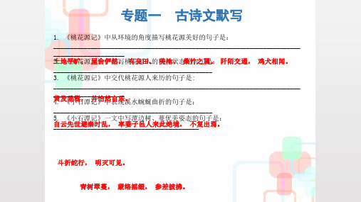 2019人教部编版八年级语文下册课件：专题复习1古诗文默写(共12张PPT)