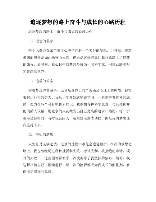 追逐梦想的路上奋斗与成长的心路历程