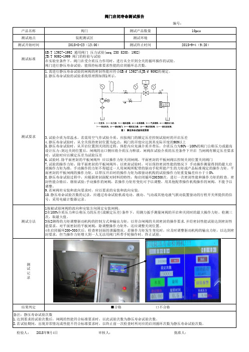寿命测试报告