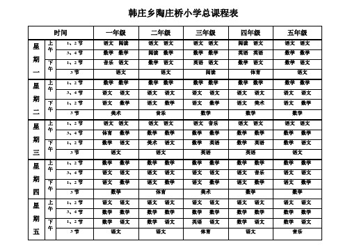小学总课程表 - 副本 - 副本 - 副本