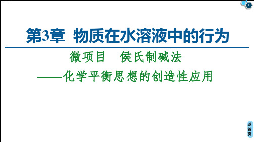 第3章揭秘侯氏制碱法——化学平衡思想的创造性应用