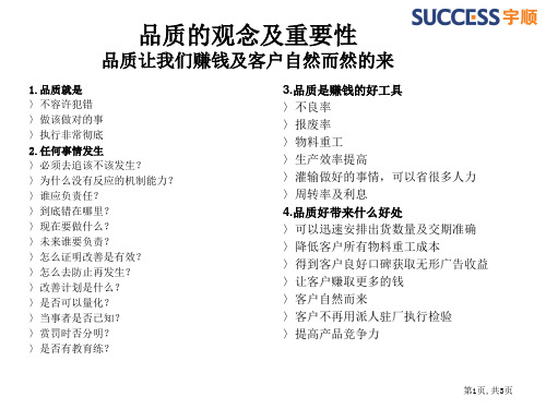 品质的观念及重要性
