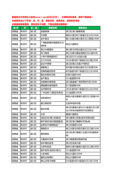 2020新版湖南省株洲市渌口区建材工商企业公司商家名录名单黄页联系电话号码地址大全199家