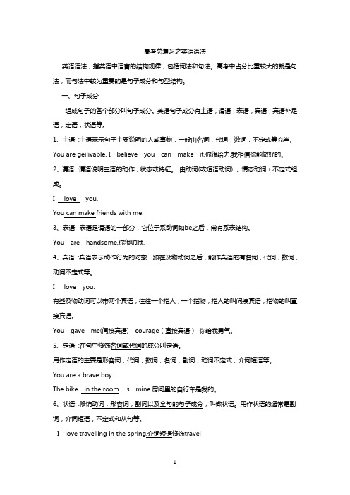 高考总复习之英语语法