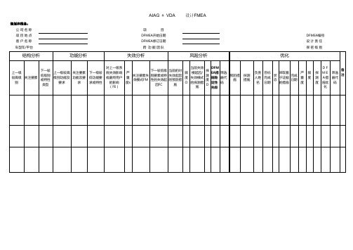 IATF16949 新版DFMEA第五版表格(2019.7)
