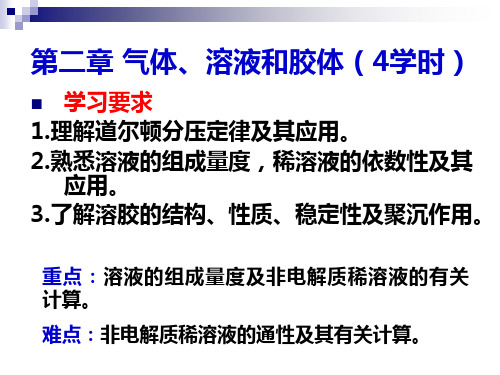 无机及分析化学第2章 气体和溶液